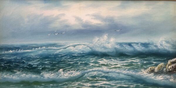 Ocean’s Eternal Embrace - a painting by European school (XX)
