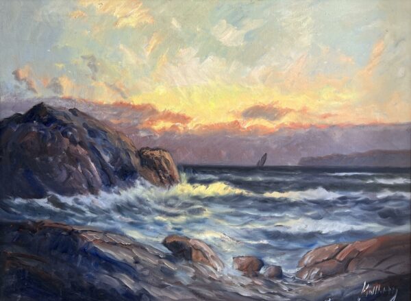 “Tides of Elysian Dusk” - a painting by European school (XX)