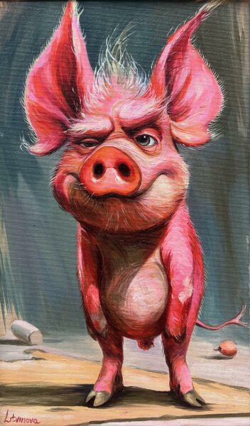 “Pork with Panache” - a painting by Olga Litvinova