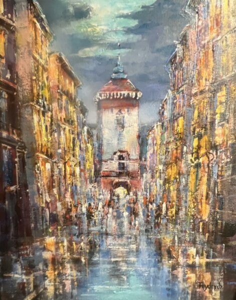 Echoes of a Rainlit Reverie - a painting by Danuta Frydrych