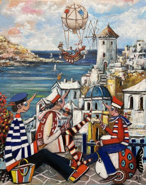 Hmm, I like it when guests come over - a painting by Artur Płachta