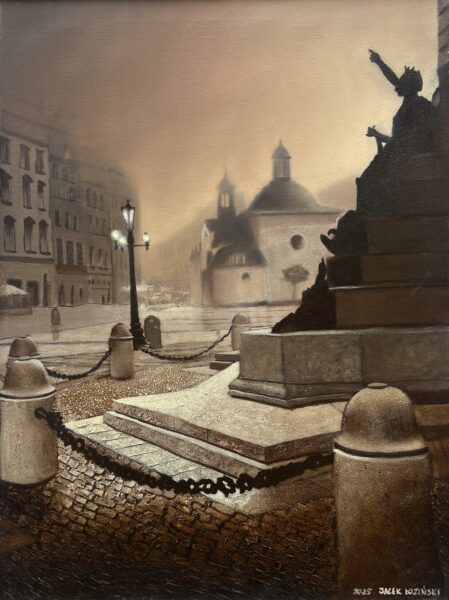 “Veil of Twilight Echoes” - a painting by Jacek Łoziński