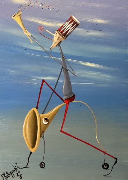 “Echoes of the Absurd Parade” - a painting by Jarosław Kiełczyński