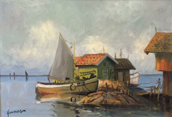 Whispers of a Seaside Reverie - a painting by European school (XX)