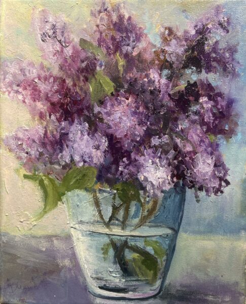 “Whispers of Twilight Lilacs” - a painting by Danuta Gaweł