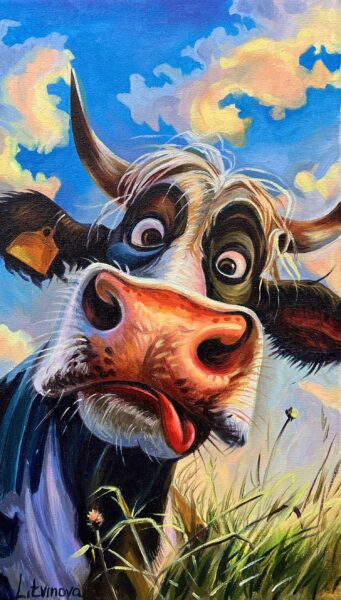 “Cowscape Reverie” - a painting by Olga Litvinova