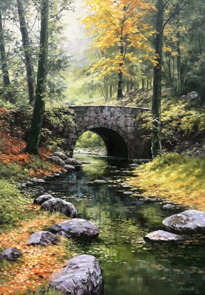 “Eternal Autumn’s Embrace” - a painting by Ryszard Michalski