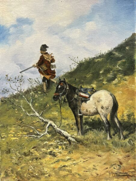 On guard duty after Brandt - a painting by Grzegorz Gmachowski