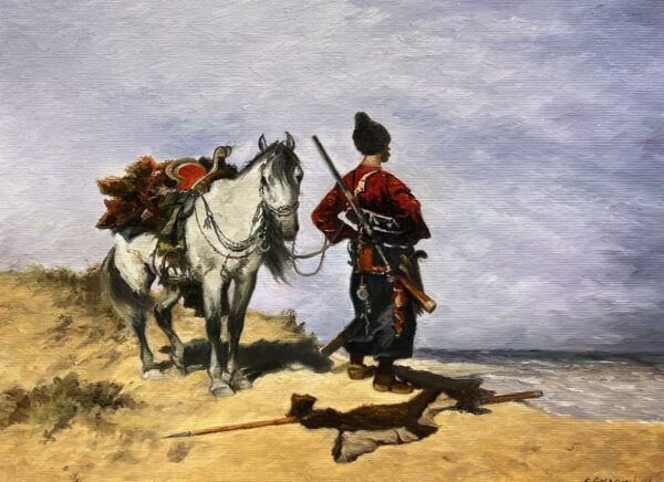 „Na czatach” wg J. Brandta - a painting by Grzegorz Gmachowski