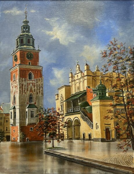 Echoes in a Golden Square - a painting by Magdalena Żołnierek