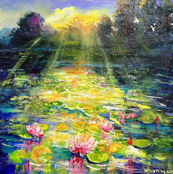 “Serenade of Sunlit Petals” - a painting by Pentti Vainio