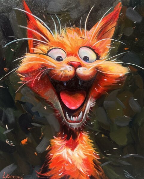 “Paws of Fiery Whimsy” - a painting by Olga Litvinova