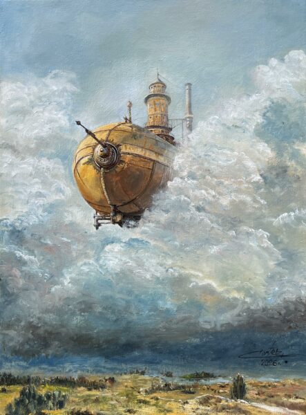 On a new planet - a painting by Zbigniew Cortez Zając