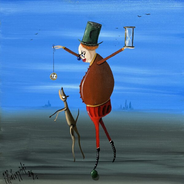 Time trainer - a painting by Jarosław Kiełczyński