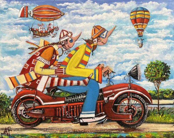 Oh! Motorcycles are freedom - a painting by Artur Płachta