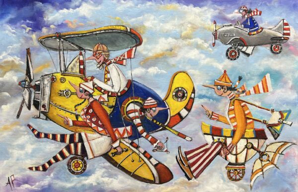 We like to live in the clouds - a painting by Artur Płachta