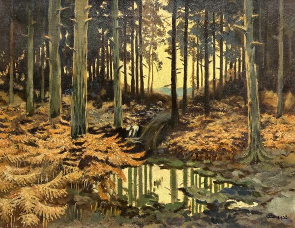 “Where Light Lingers” - a painting by European school (XX)