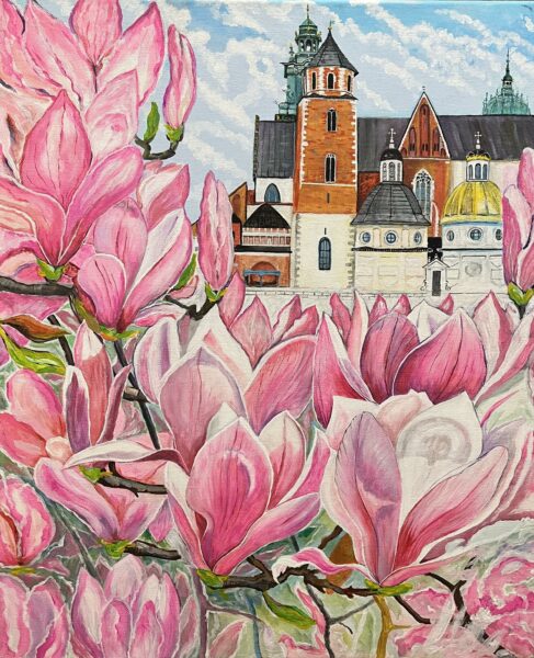 Blossoms of Eternal Whisper - a painting by European school (XX)