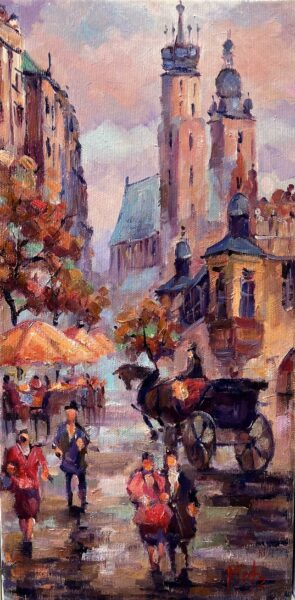 “Serenade of Starlit Streets” - a painting by Leszek Metz