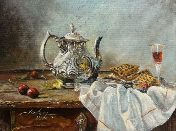 Srebrny dzbanek - a painting by Zbigniew Cortez Zając