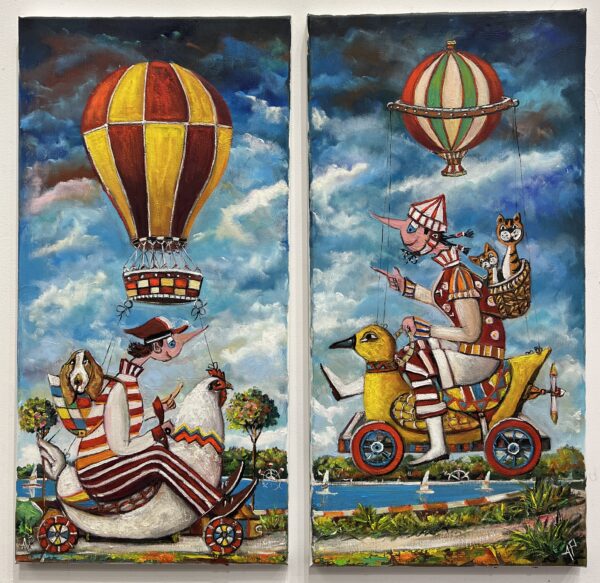 It’s time to hit the clouds, baby - a painting by Artur Płachta