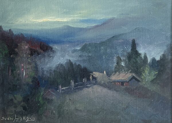 Misty Valley at Dawn - a painting by European school (XX)