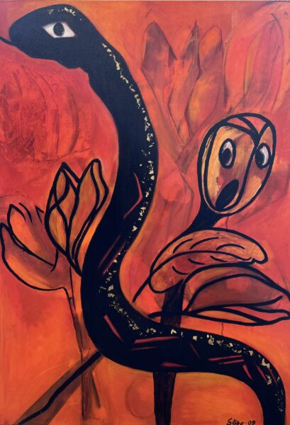 “Serpent’s Charmed Refrain” - a painting by European school (XX)