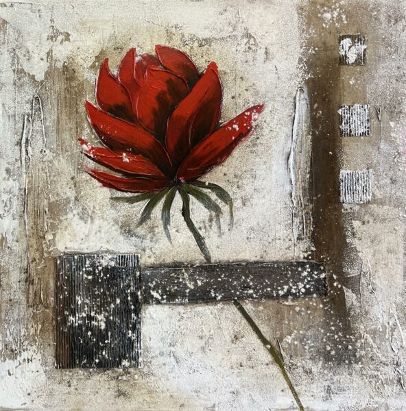 “Crimson Ascendancy” - a painting by European school (XX)