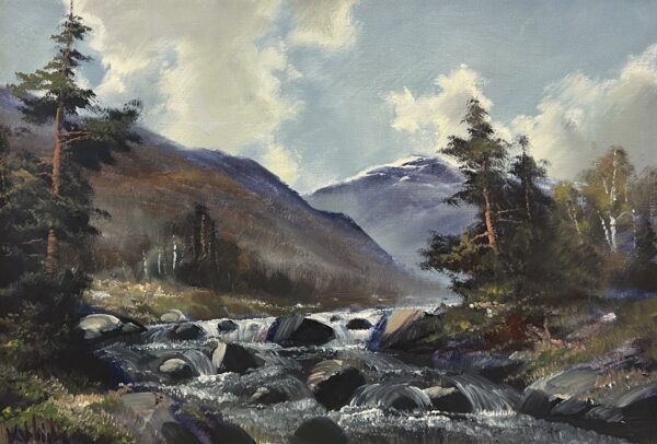 “Where Mountains Speak in Streams” - a painting by European school (XX)