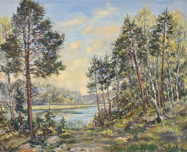 “Echoes of Verdant Serenity” - a painting by European school (XX)