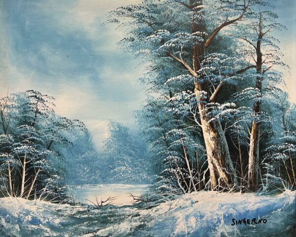 “Echoes of Frostlit Tranquility” - a painting by European school (XX)
