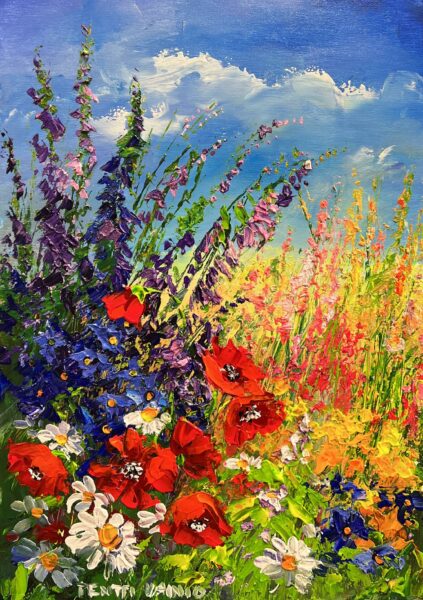 “Floral Rhapsody in Bloom” - a painting by Pentti Vainio