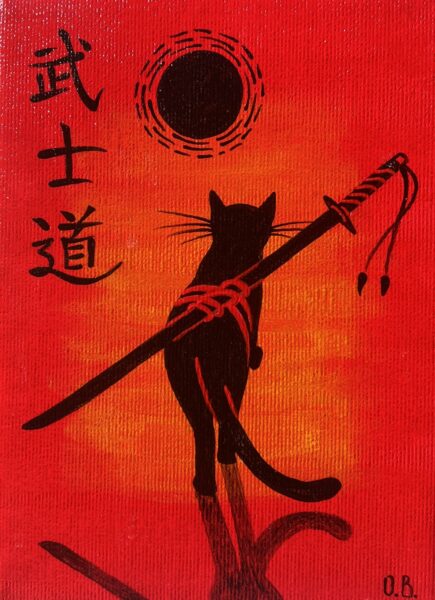 “Silken Shadows of Bushido” - a painting by Oksana Bulavina