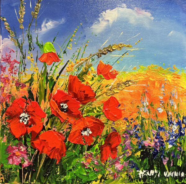 Zephyrs of the Crimson Meadow - a painting by Pentti Vainio