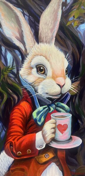 “Tea with Enchanted Curiosity” - a painting by Aleksander Tomasievych