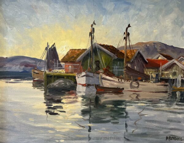 “Harbor’s Gentle Reverie” - a painting by European school (XX)