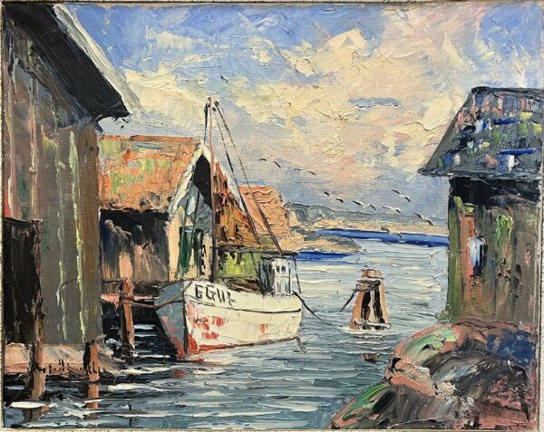 “Harbor’s Quiet Reverie” - a painting by European school (XX)