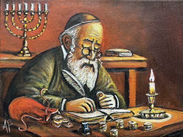 Old Jew - a painting by Artur Partycki