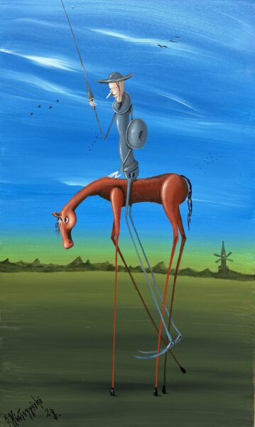 “Echoes of Quixotic Dreams” - a painting by Jarosław Kiełczyński