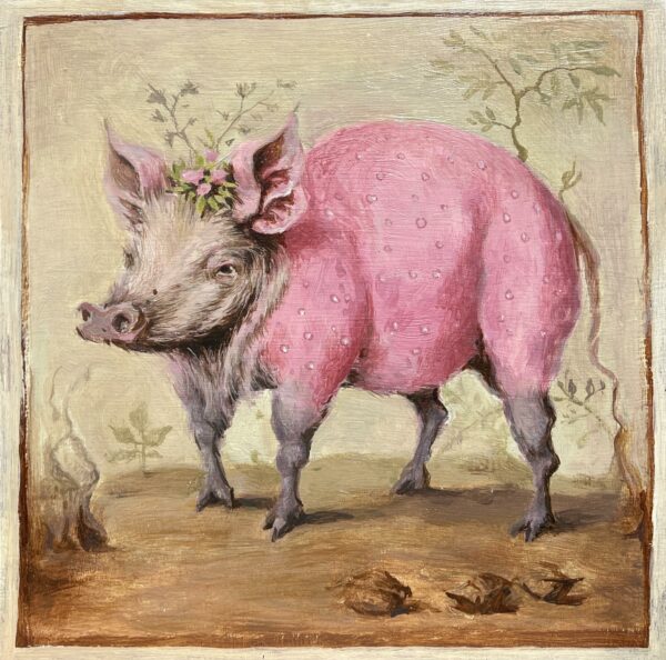 “Pavane in Porcine Pink” - a painting by Jack Wildman