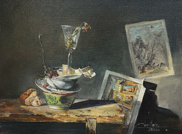Kielich i suchy kwiat - a painting by Zbigniew Cortez Zając