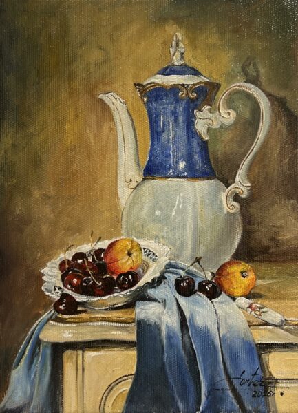 Niebieski dzbanek - a painting by Zbigniew Cortez Zając