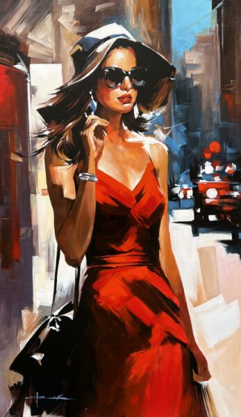 Crimson Passage - a painting by Marian Jesień