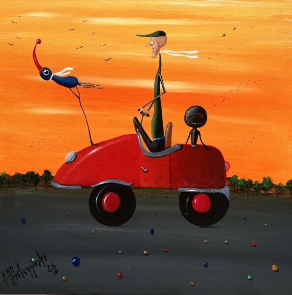 Evening Toy Parade - a painting by Jarosław Kiełczyński