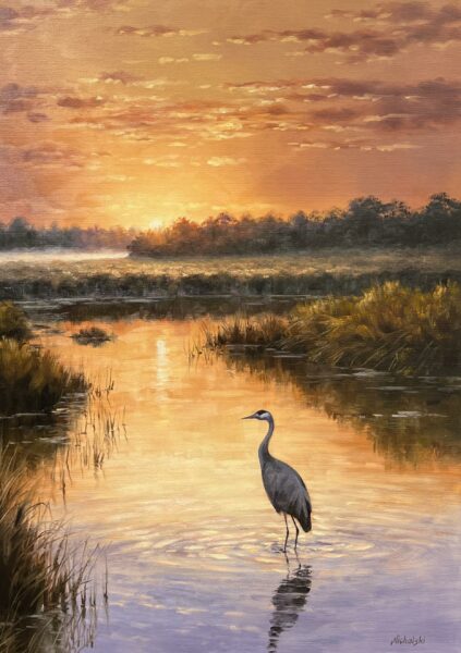 Gilded Vigil - a painting by Ryszard Michalski