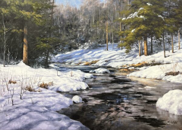 Ribbon of Thaw - a painting by Ryszard Michalski