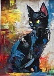 Midnight Cobalt Gaze - a painting by Tadeusz Wojtkowski