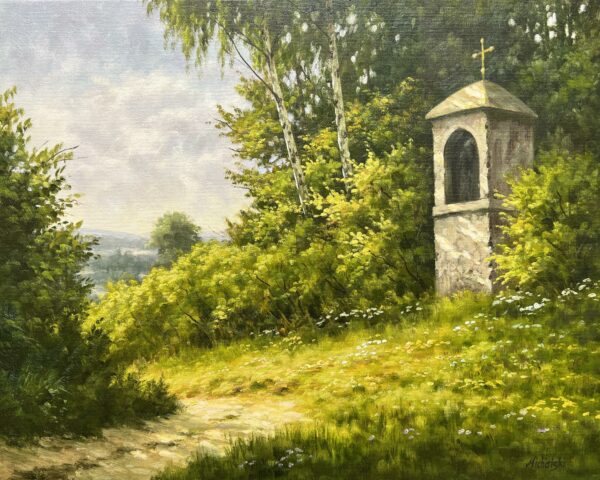 Birchlight Shrine - a painting by Ryszard Michalski