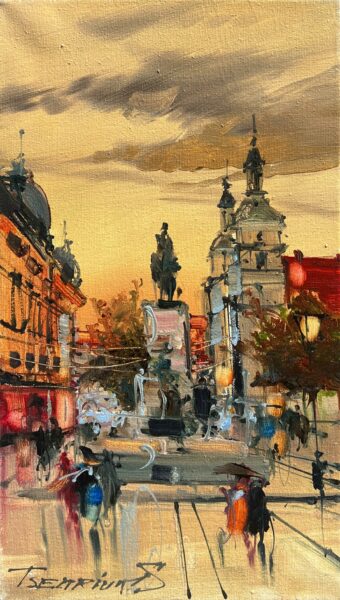 Honeyed Piazza Sonnet - a painting by Sergiy Tsemrouk