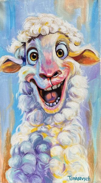 Gleeful Pastel Fleece - a painting by Aleksander Tomasievych